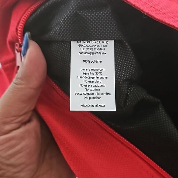 Puerto Vallarta Women's Souvenir Beach Tote With Coin Purse Small Red/ White - Picture 7 of 16